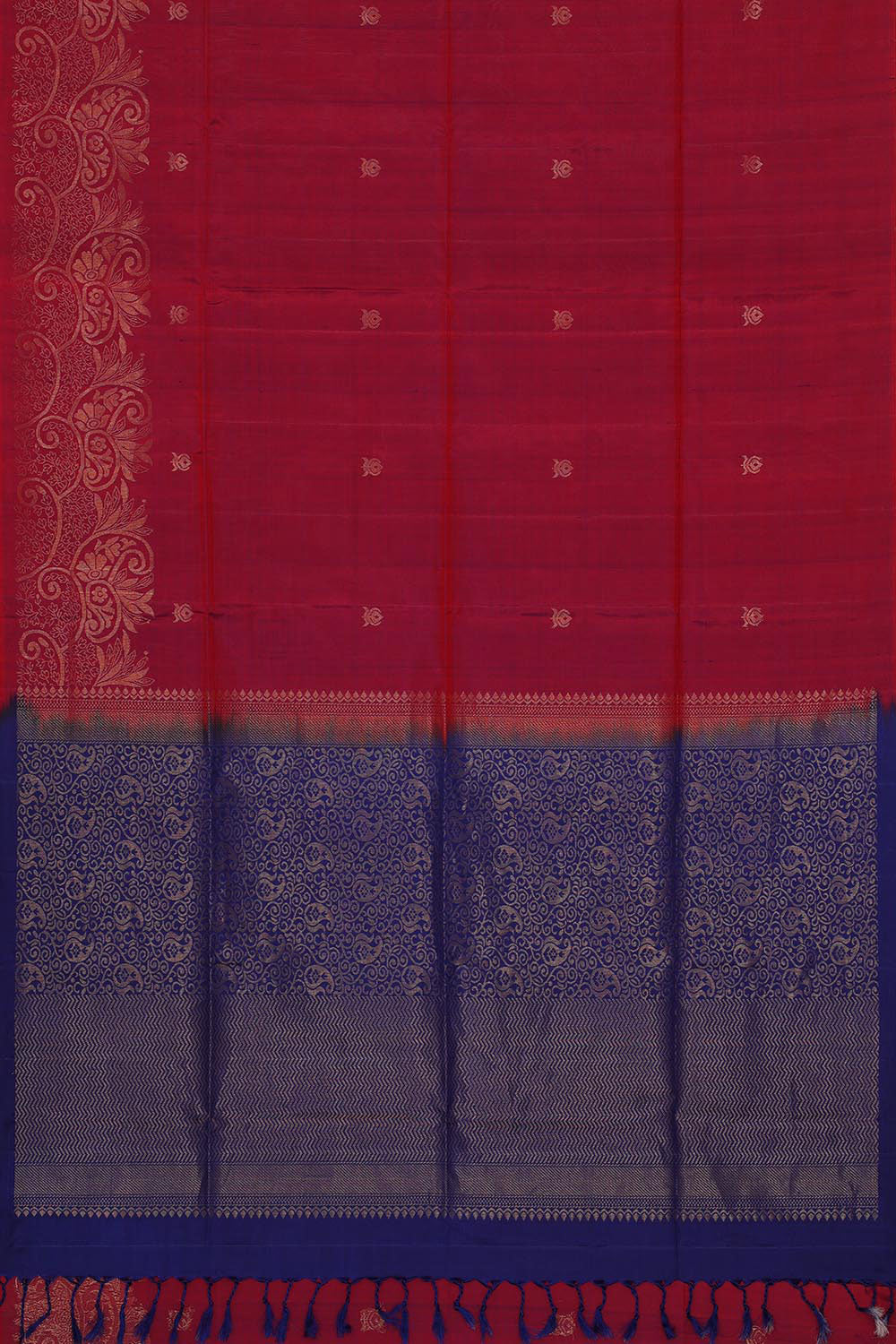 Manipur Silk Dark Red Saree