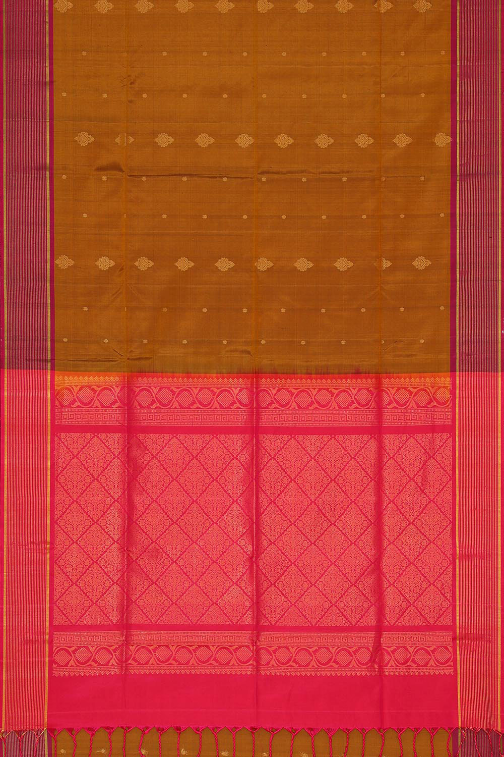 Mustard Brown Silk Saree