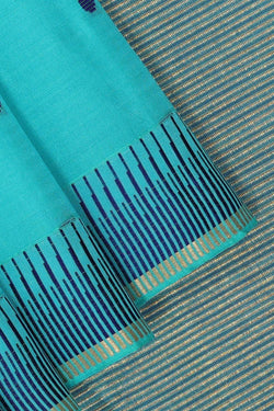 Collection of Sky Blue Silk Saree in a gallery layout