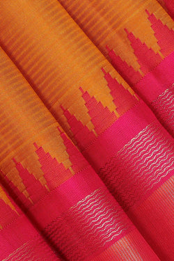 Collection of Mustard Yellow Silk Saree in a gallery layout