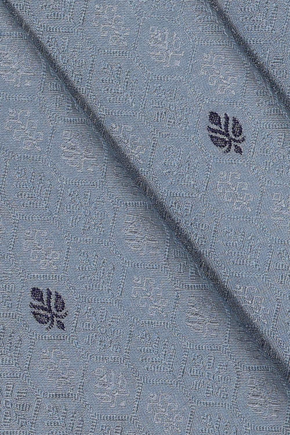 Image of Kanchipattu Steel Grey Brocade Saree