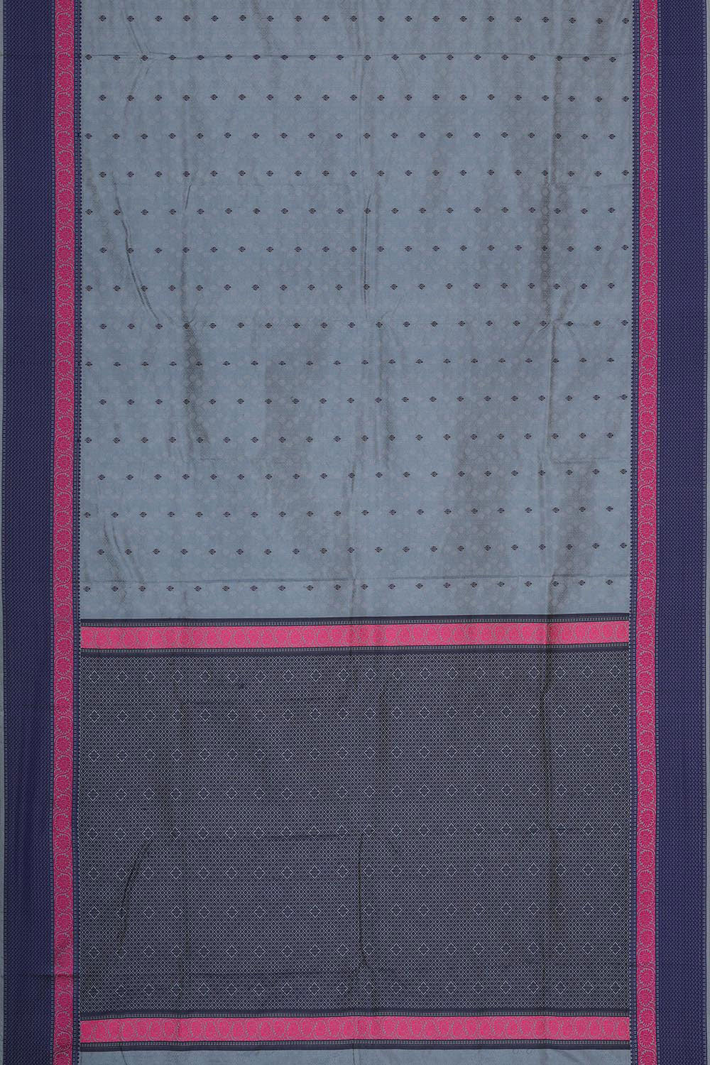 Image of Kanchipattu Steel Grey Brocade Saree