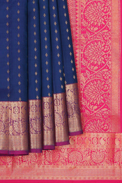 Collection of Dark Blue Silk Saree in a gallery layout