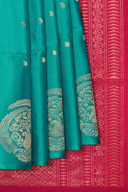 Collection of Sea Green Silk Saree in a gallery layout