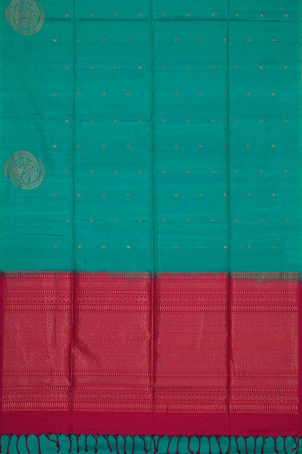 Collection of Sea Green Silk Saree in a gallery layout