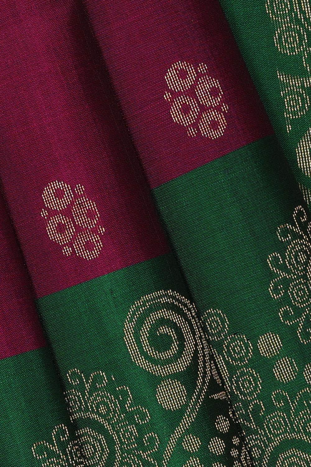 Manipur Silk Wine Colour Saree