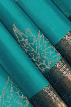 Image of Manipur Silk Dark Sea Green Saree