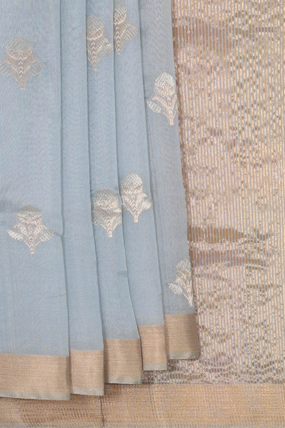 Image of Chanderi Silk Grey Saree