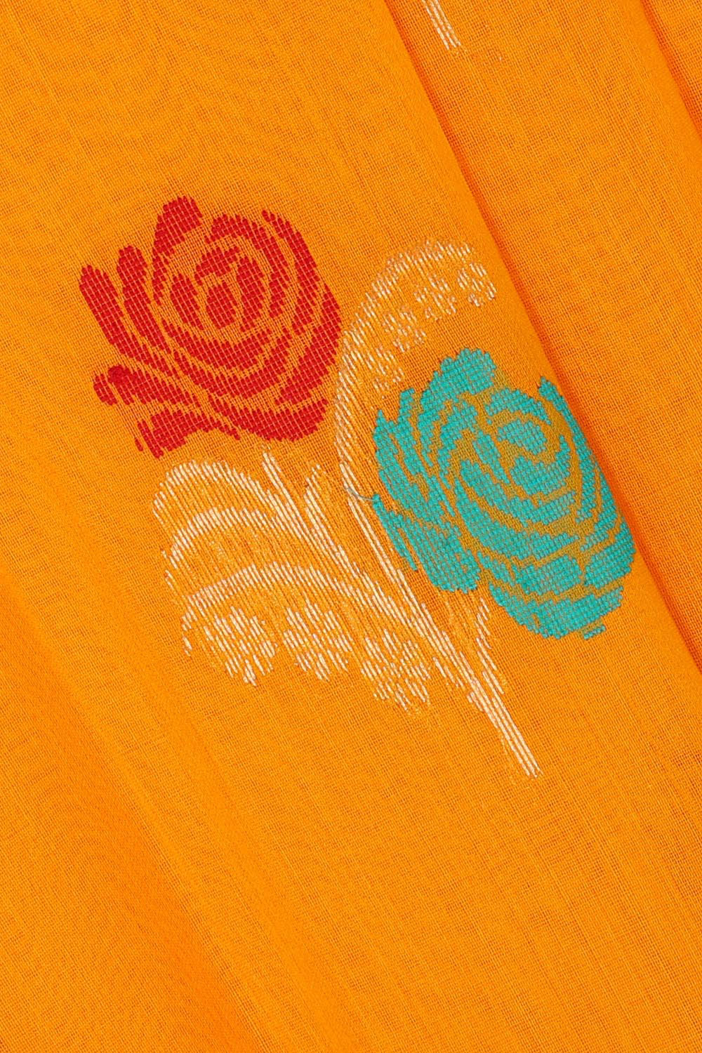 Image of Chanderi Cotton Silk Mustard Yellow Saree