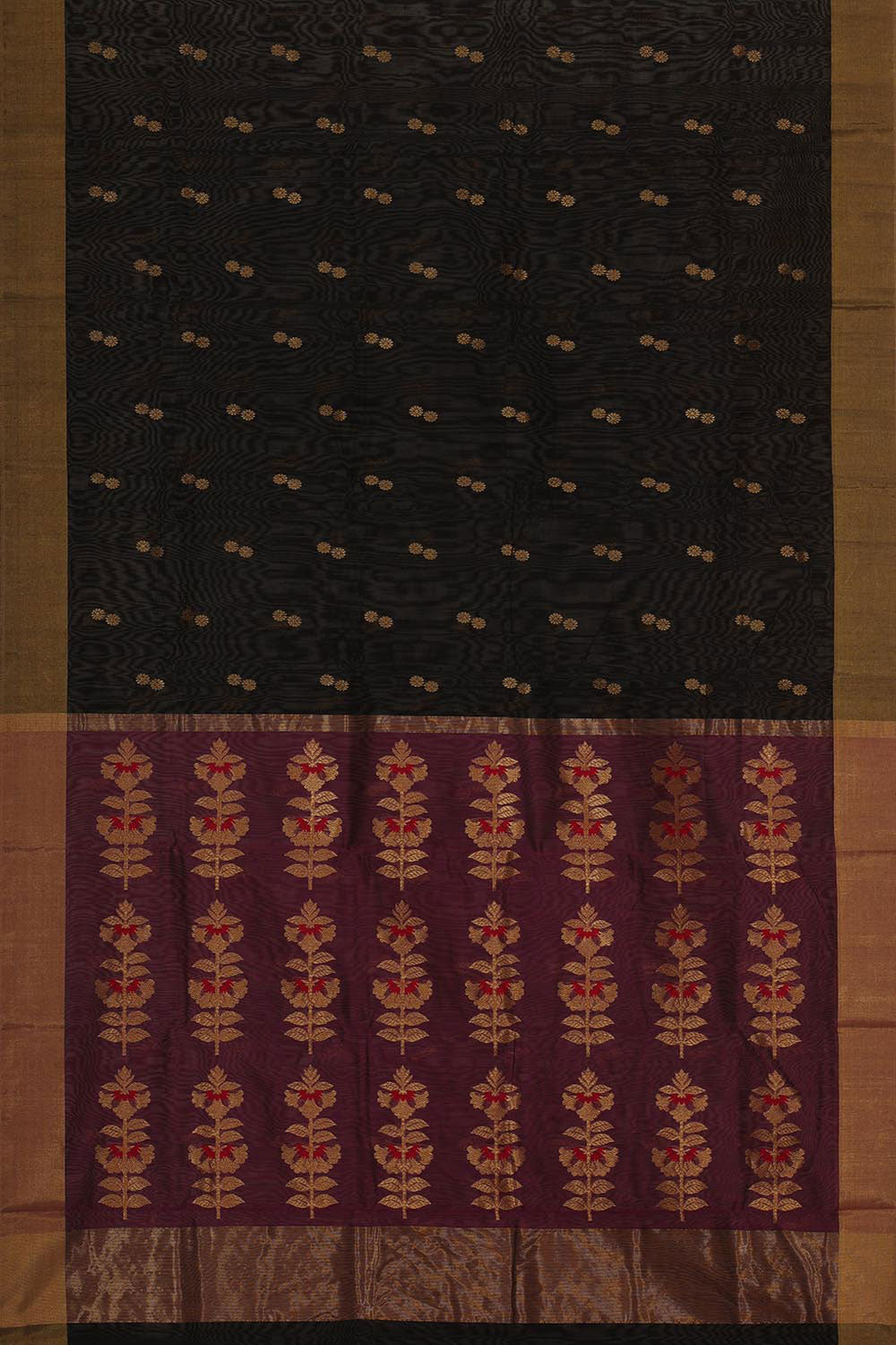 Chanderi Cotton Silk Black Saree