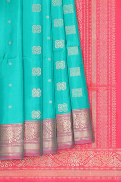 Image of Manipur Silk Sea Green Saree