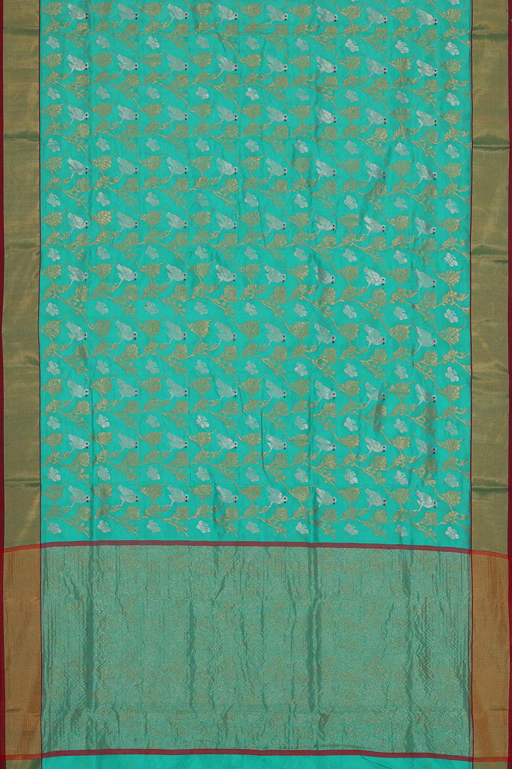 Chanderi Cotton Silk Sea Green Saree