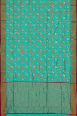 Image of Chanderi Cotton Silk Sea Green Saree