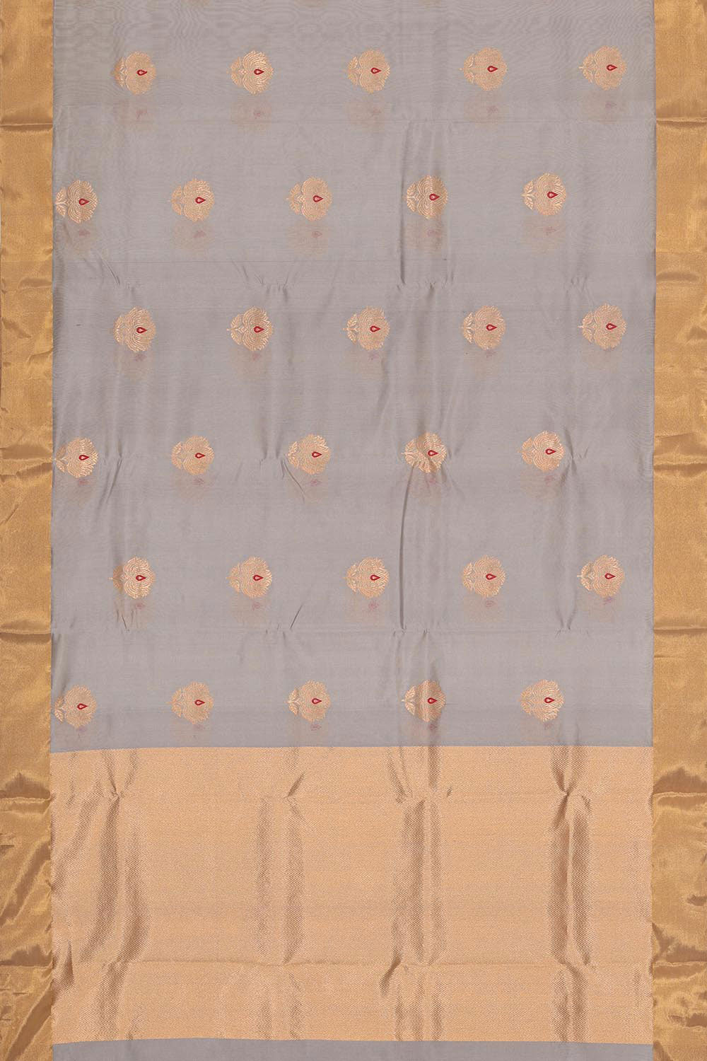 Chanderi Cotton Silk Grey Saree