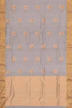 Image of Chanderi Cotton Silk Grey Saree