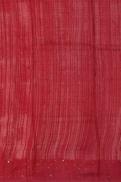 Image of Tussar Silk Dark Red Saree