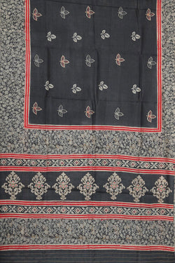 Image of Tussar Silk Black Colour Saree