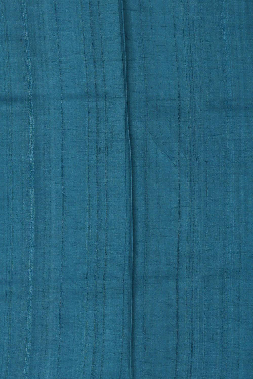 Embroidered Tussar Silk Teal Blue Saree