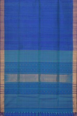 Collection of Bailu Jute Silk Dark Blue Saree in a gallery layout