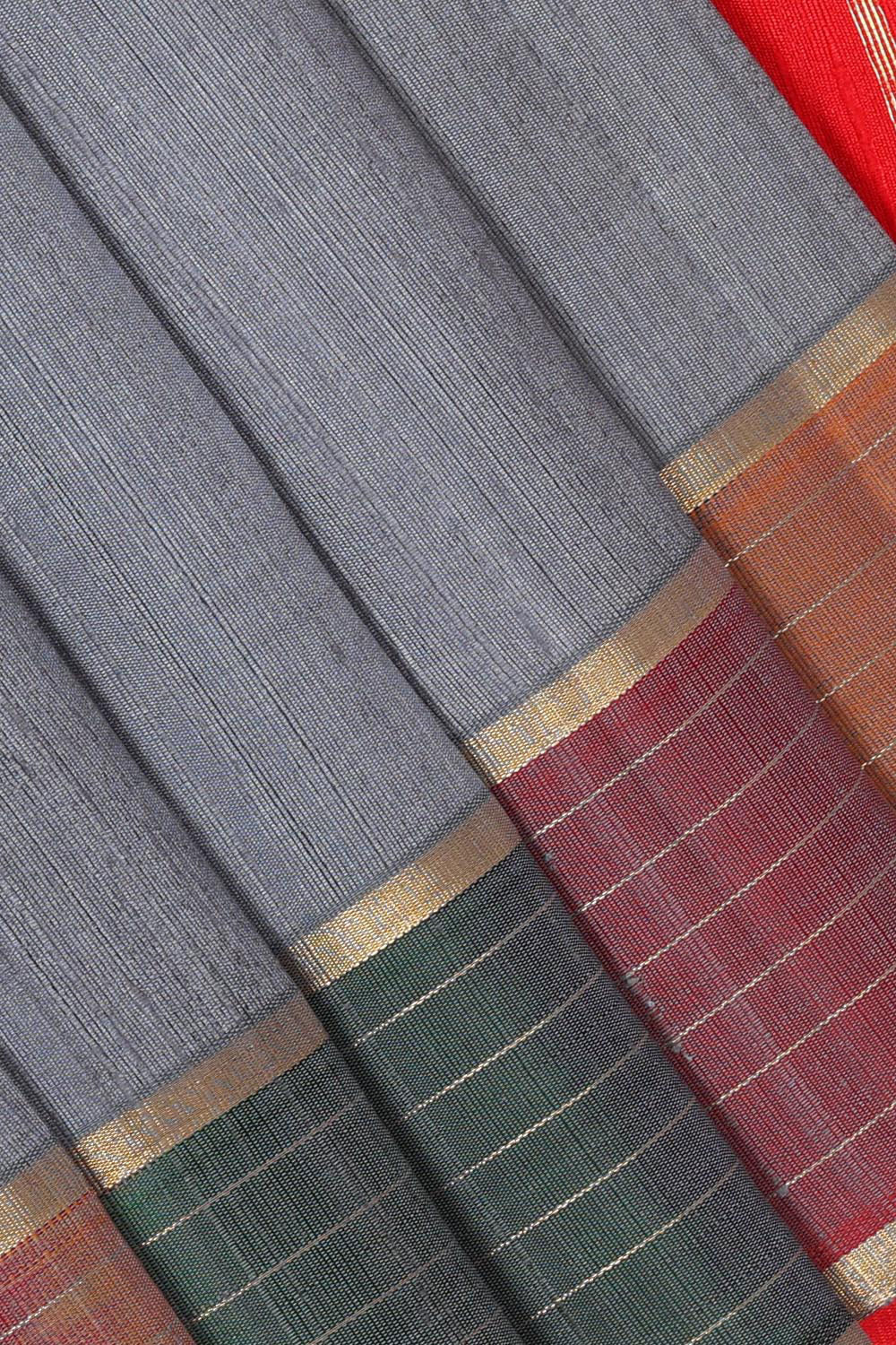 Image of Bailu Jute Silk Grey Saree