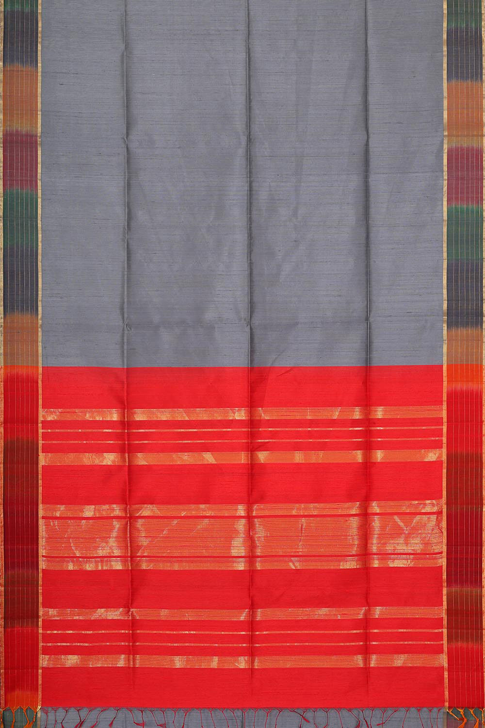 Collection of Bailu Jute Silk Grey Saree in a gallery layout