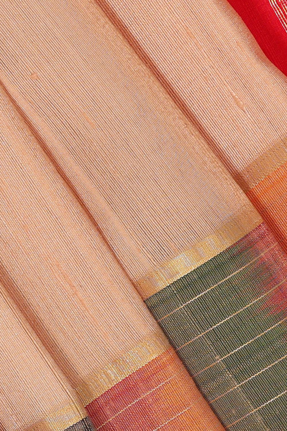 Collection of Bailu Jute Silk Light Peach Saree in a gallery layout