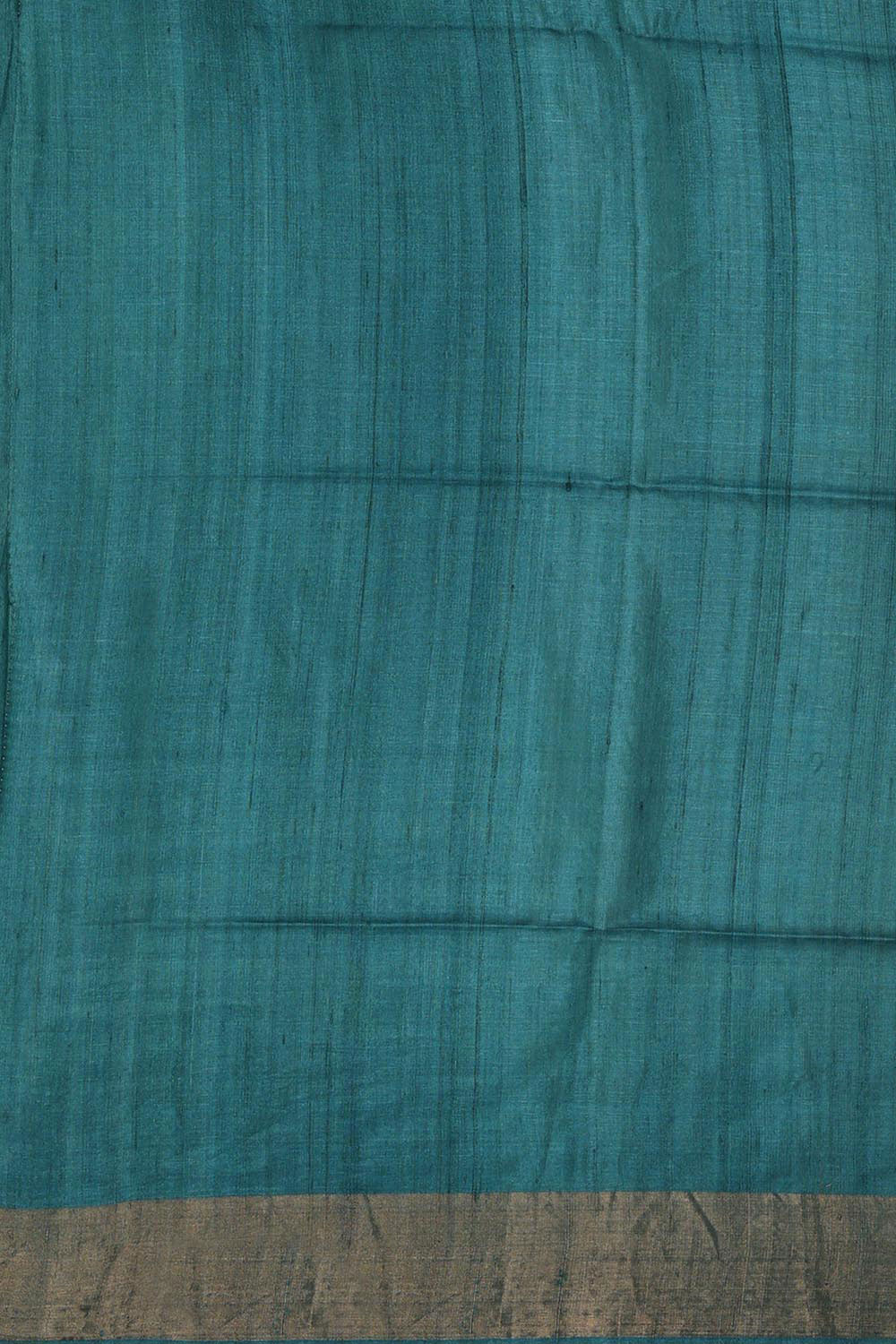 Tussar Jute Silk Teal Blue Saree