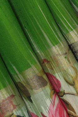 Collection of Jute Silk Leaf Green Saree in a gallery layout