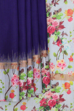 Collection of Jute Silk Purple Saree in a gallery layout