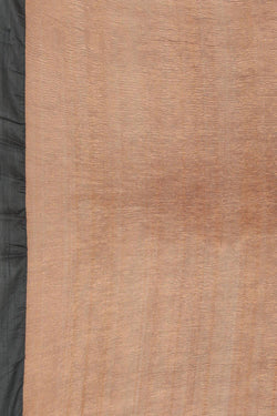 Image of Tussar Jute Silk Charcoal Grey Saree