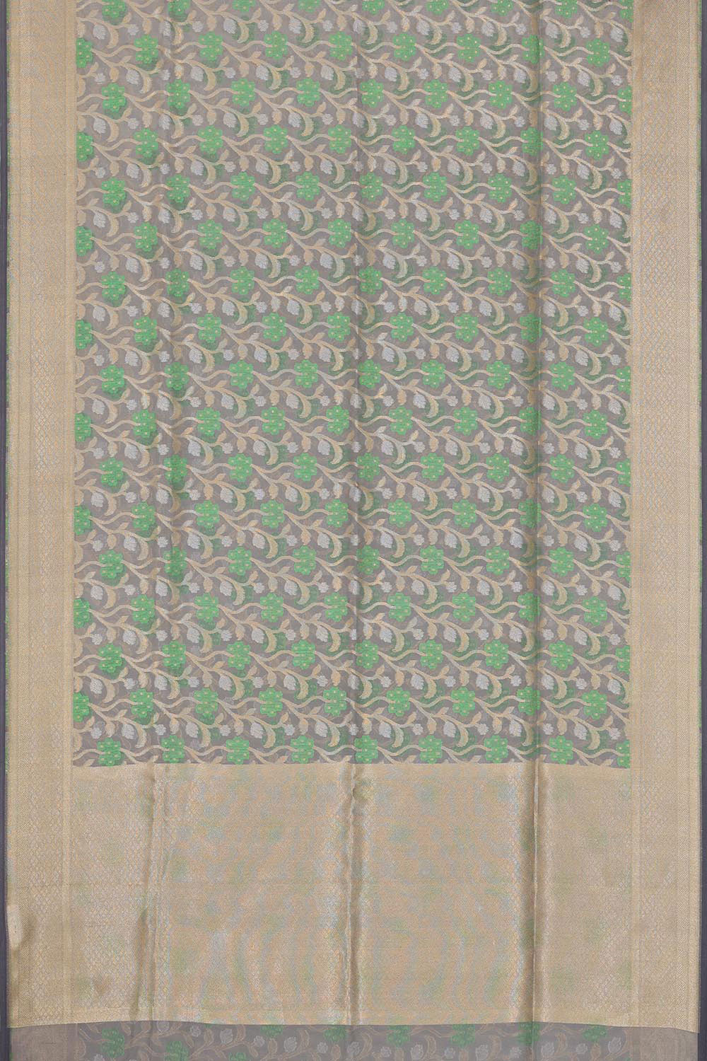 Image of Banarasi Kora Grey Saree