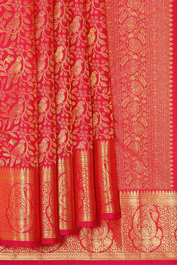 Collection of Kanchipattu Rani Pink Brocade Saree in a gallery layout