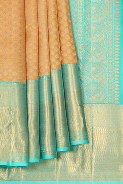 Image of Kanchipattu Dark Cream Brocade Saree