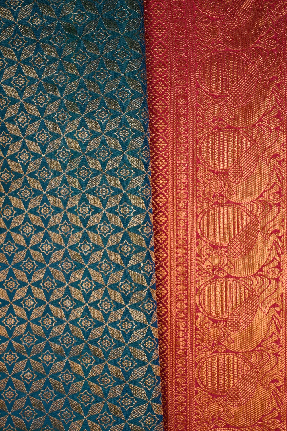 Kanchipattu Brocade Teal Blue Saree