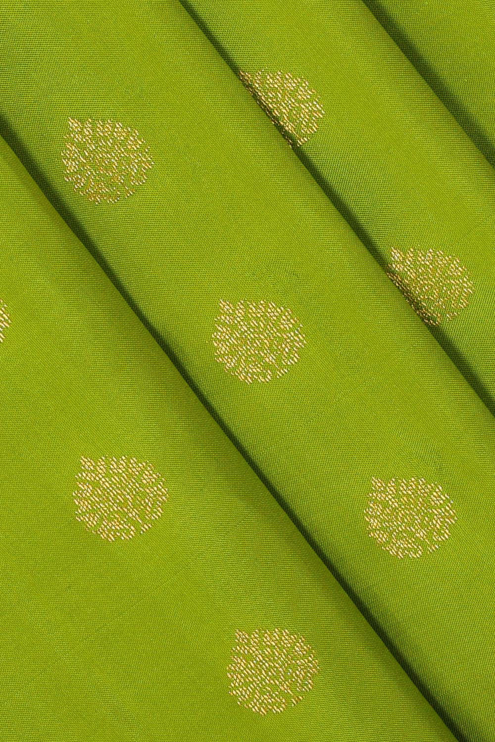 Kanchipattu Parrot Green Brocade Saree