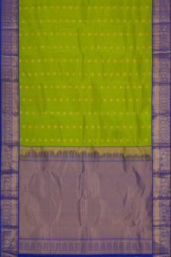 Image of Kanchipattu Parrot Green Brocade Saree