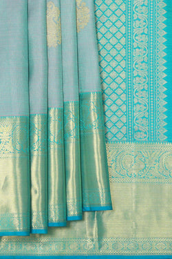 Image of Kanchipattu Bluish Grey Brocade Saree