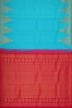 Image of Kanchipattu Sky Blue Brocade Saree