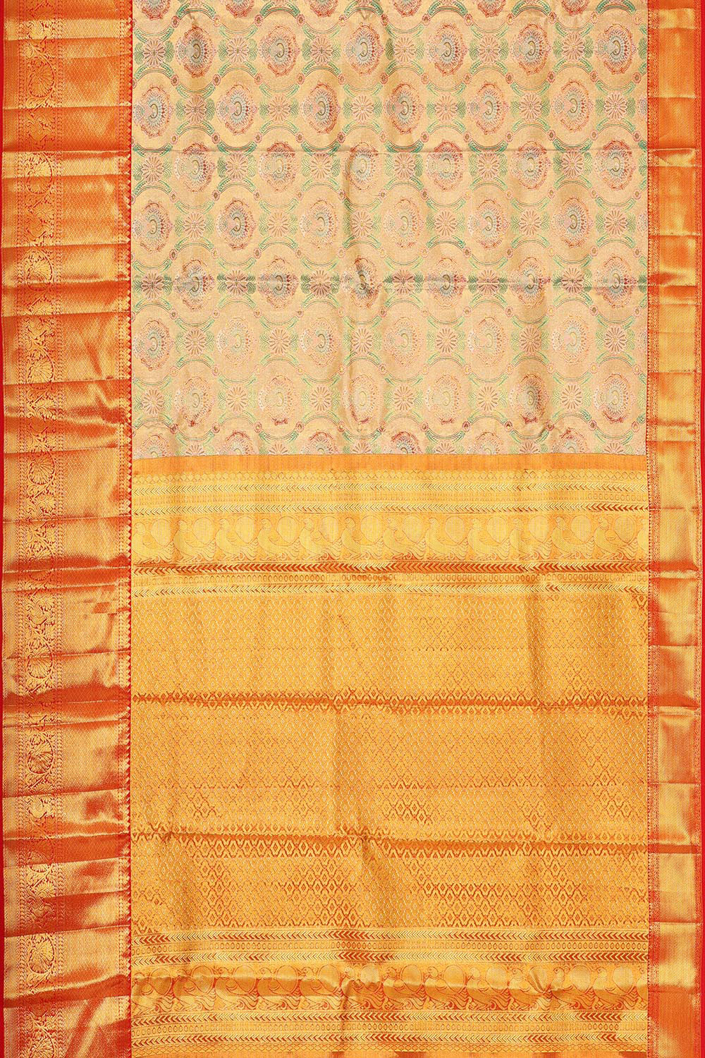 Kanchipattu Gold Colour Tissue Brocade Saree