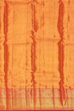 Image of Kanchipattu Gold Colour Tissue Brocade Saree