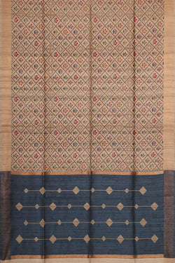 Image of Tussar Silk Cream Colour Saree