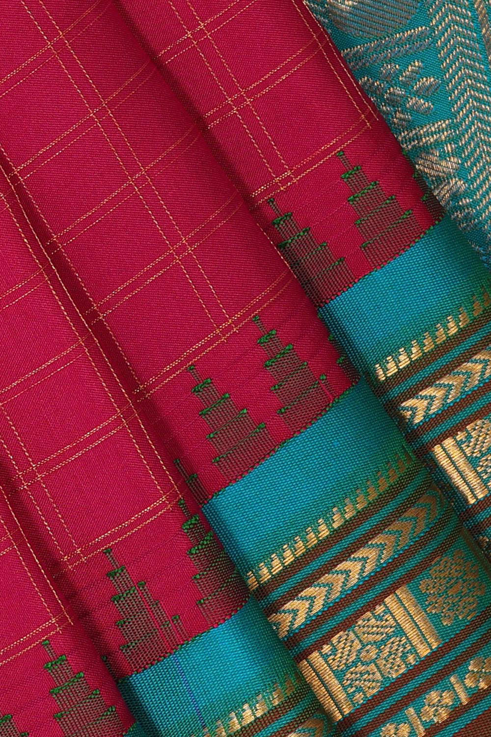 Gadwal Silk Magenta Saree