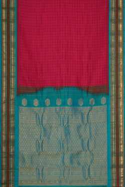 Image of Gadwal Silk Magenta Saree