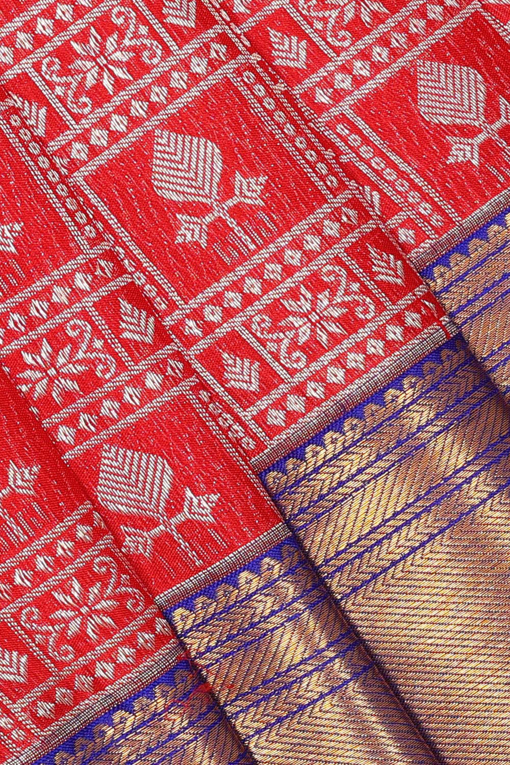 Kanchipattu Red Colour Brocade Saree