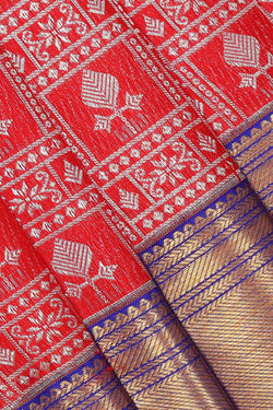 Image of Kanchipattu Red Colour Brocade Saree