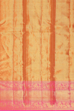 Image of Kanchipattu Golden Green Tissue Brocade Saree