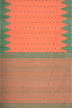 Image of Gadwal Jute Peach Colour Saree