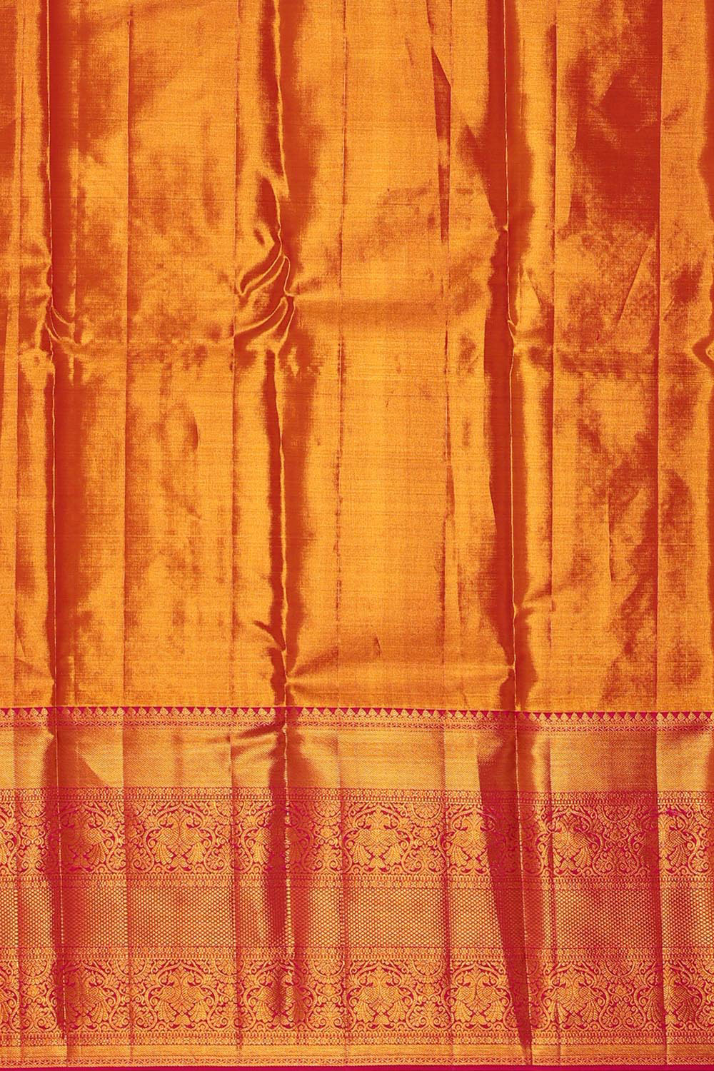 Kanchipattu Golden Green Tissue Brocade Saree