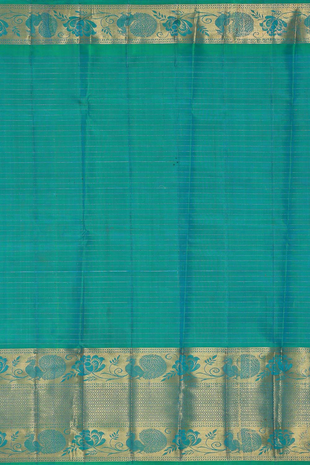 Kanchipattu Ocean Blue Brocade Saree