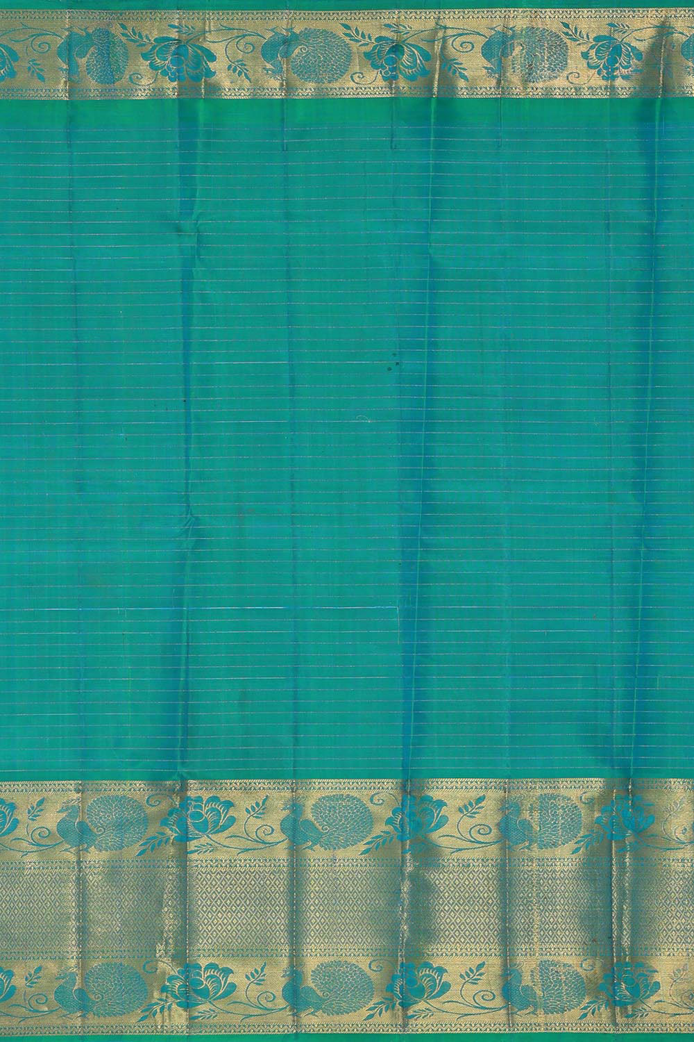 Image of Kanchipattu Ocean Blue Brocade Saree